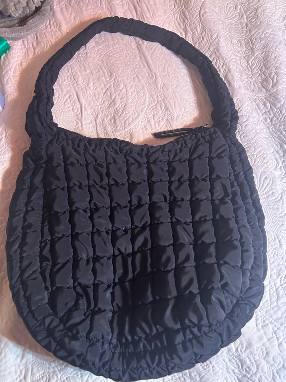 Urban Expressions Black Quilted Hobo Shoulder Bag